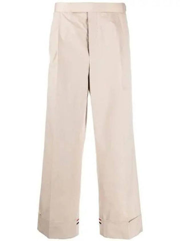 Typewriter Fit 5 Slacks Beige - THOM BROWNE - BALAAN 1