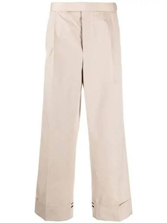 Typewriter Fit 5 Slacks Beige - THOM BROWNE - BALAAN 1