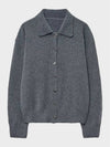 Wool blend knit shirt cardigan gray - NOIRER - BALAAN 3