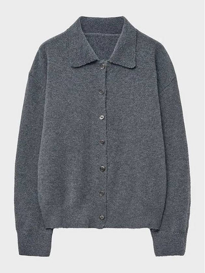 Wool blend knit shirt cardigan gray - NOIRER - BALAAN 2