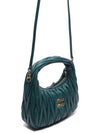 Wander Materasse Nappa Leather Mini Hobo Tote Bag Lagoon Blue - MIU MIU - BALAAN 4