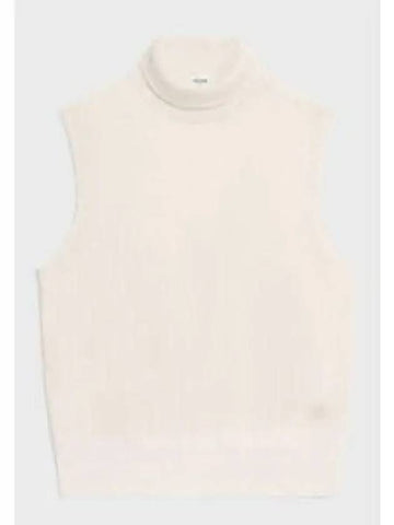 TURTLENECK SLEEVELESS SWEATER 2ADRH862Z 01OW - CELINE - BALAAN 1