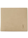 Cassandre Logo Bifold Half Wallet Beige - SAINT LAURENT - BALAAN 2