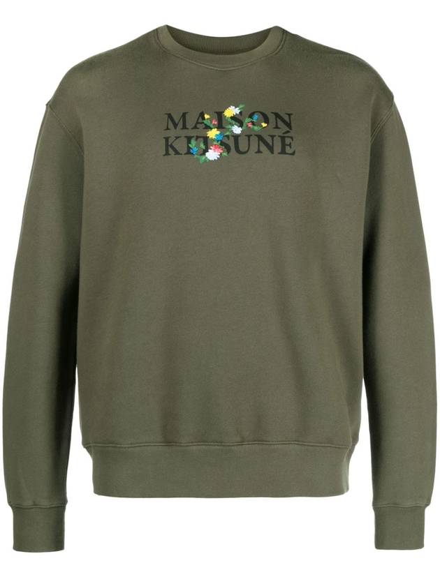 Flower Logo Print Comfort Sweatshirt Military Green - MAISON KITSUNE - BALAAN 2