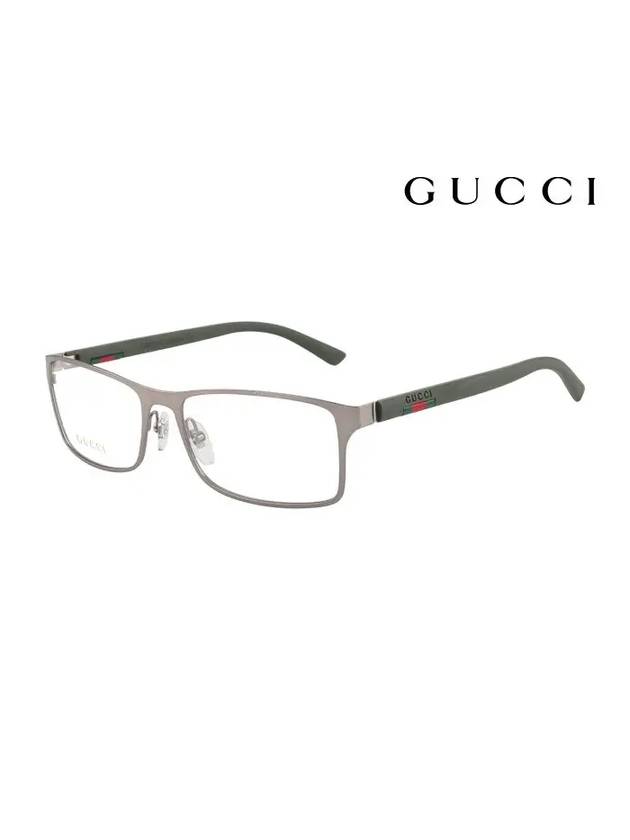 Eyewear Rectangle Metal Eyeglasses Grey - GUCCI - BALAAN 3