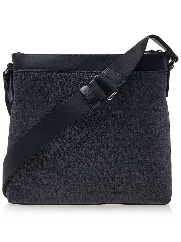 Greyson Logo Leather Messenger Bag Black - MICHAEL KORS - BALAAN.