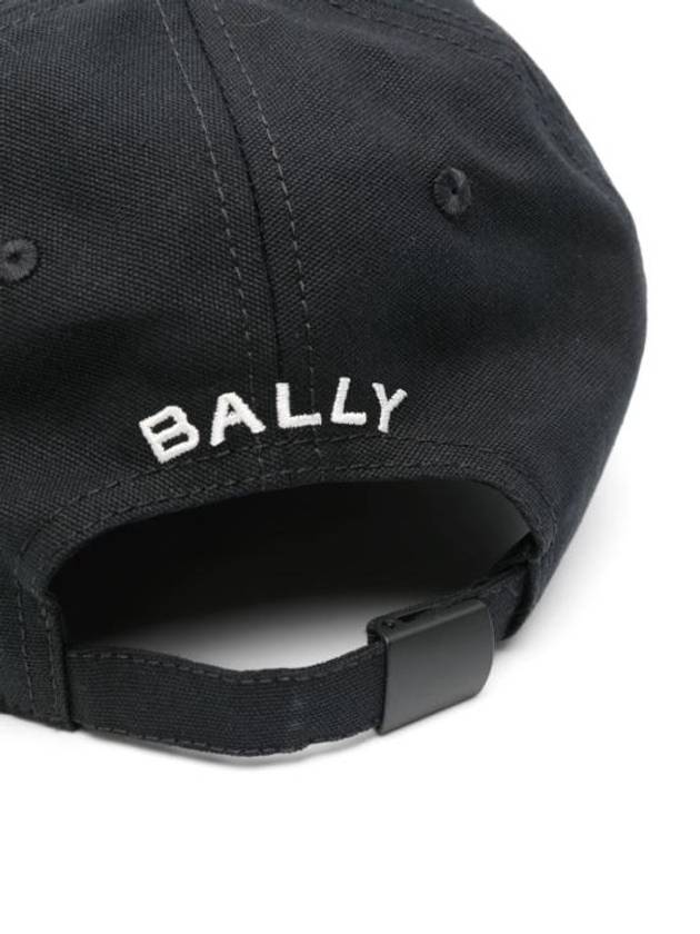 Crest Logo Cotton Ball Cap Black - BALLY - BALAAN 3