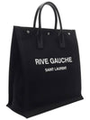 Rive Gauche Canvas Tote Bag Black - SAINT LAURENT - BALAAN 4