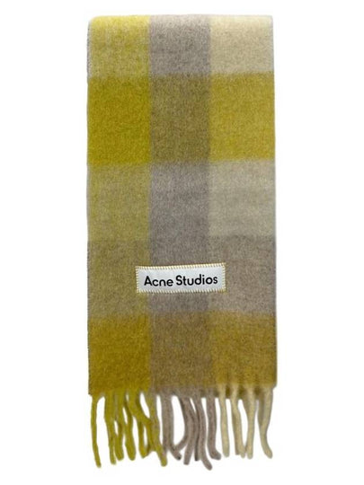 Check Mohair Muffler Beige Yellow - ACNE STUDIOS - BALAAN 2