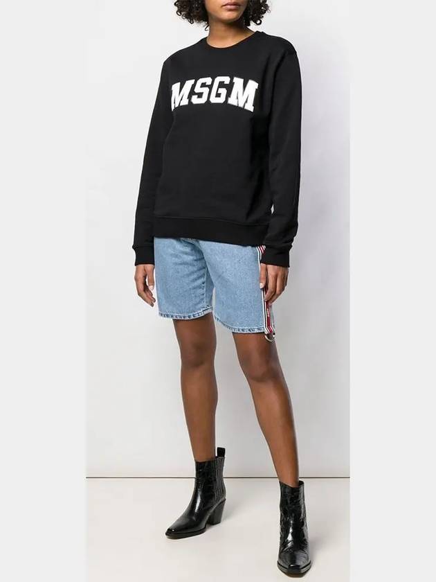 Women's Logo Print Sweatshirt Black - MSGM - BALAAN.