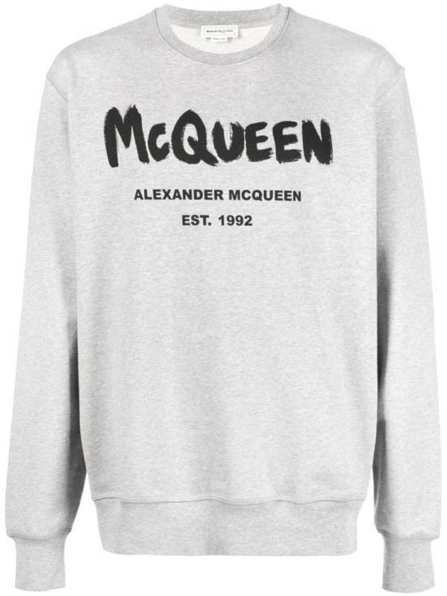 Graffiti Logo Sweatshirt Grey - ALEXANDER MCQUEEN - BALAAN 2