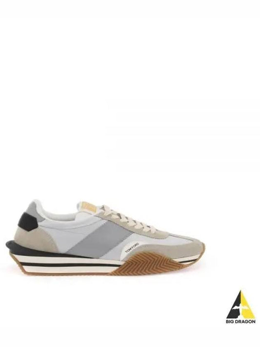 James Suede Lycra Low Top Sneakers Grey Beige - TOM FORD - BALAAN 2