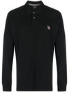 Men's Zebra Patch Long Sleeve Polo Shirt Black - PAUL SMITH - BALAAN 1