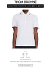 Classic Pique Stripe Short Sleeve Polo Shirt White - THOM BROWNE - BALAAN 3