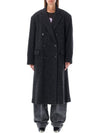 Women's Check Pattern Double Coat Dark Grey - ISABEL MARANT - BALAAN 2