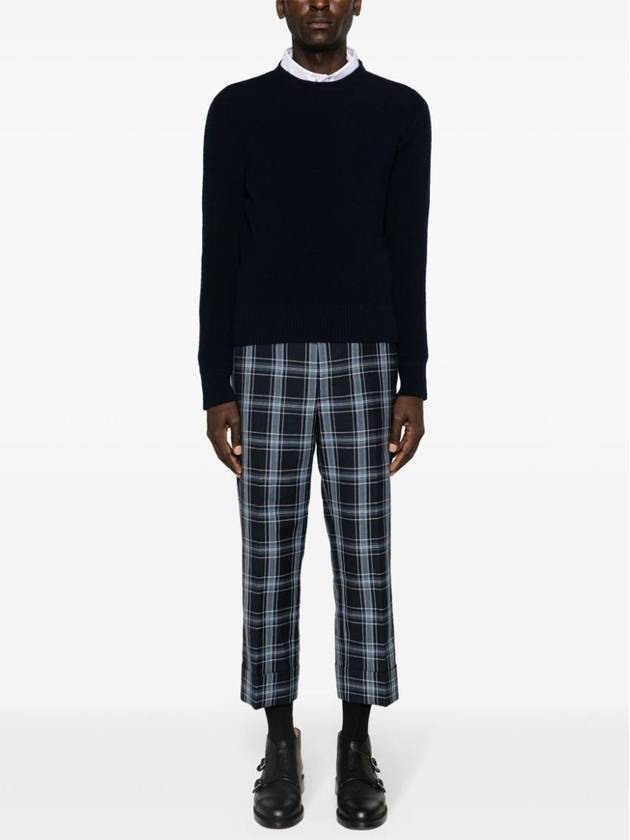 Arm Band Merino Wool Pique Knit Top Navy - THOM BROWNE - BALAAN 3