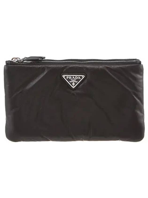 Dividable Nappa Leather Pouch Bag Black - PRADA - BALAAN 2