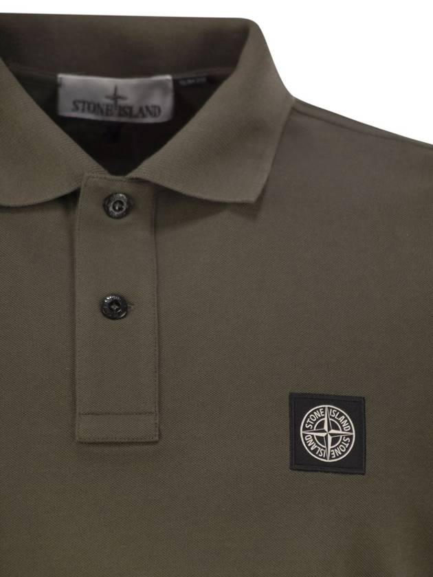 Short-sleeved polo shirt with Compass patch - STONE ISLAND - BALAAN 4