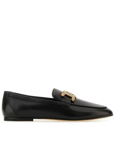 Kate Metal Logo Leather Loafers Black - TOD'S - BALAAN 2