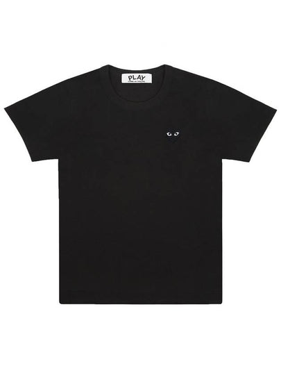 Men's Black Heart Waffen Short Sleeve T-Shirt Black - COMME DES GARCONS PLAY - BALAAN 2