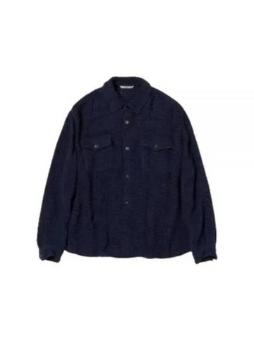 Long Sleeve Shirt A24SS01HM Navy - AURALEE - BALAAN 1