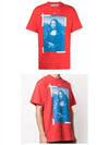 Mona Lisa Print Round Short Sleeve T-Shirt Red - OFF WHITE - BALAAN 5