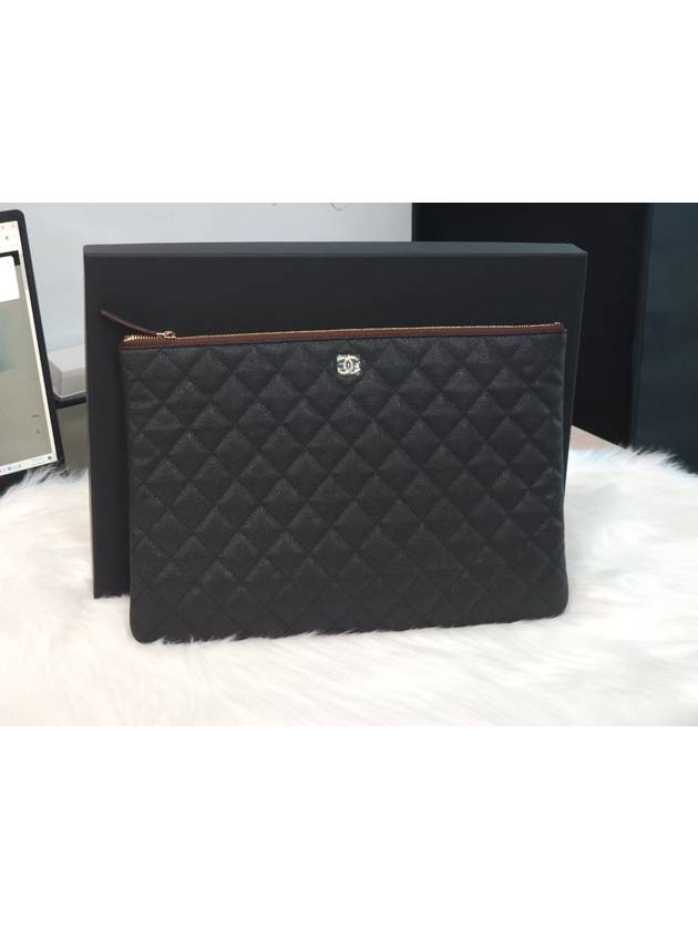 Classic Gold Hardware Caviar Large Calfskin Clutch Bag Black - CHANEL - BALAAN 3