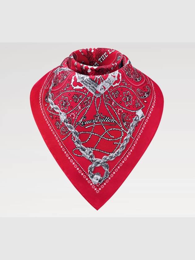 LV Rope Silk Bandana S00 Red M90698 - LOUIS VUITTON - BALAAN 2