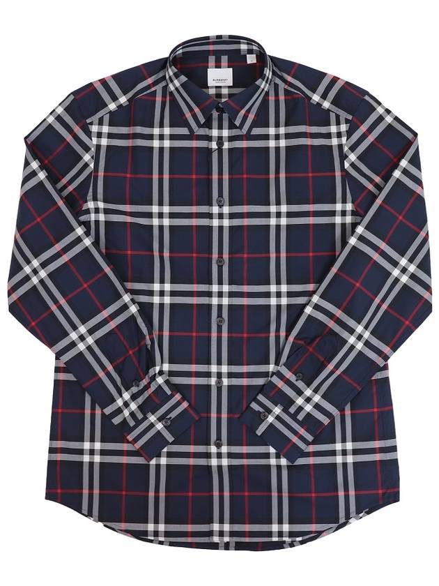 Men's Vintage Check Long Sleeve Shirt Navy - BURBERRY - BALAAN 2