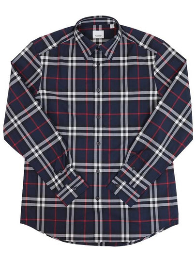 Men's Vintage Check Long Sleeve Shirt Navy - BURBERRY - BALAAN 2