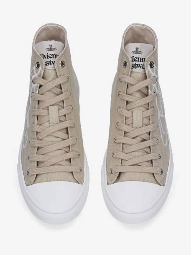 ORB Logo Print High Top Sneakers Beige - VIVIENNE WESTWOOD - BALAAN 3