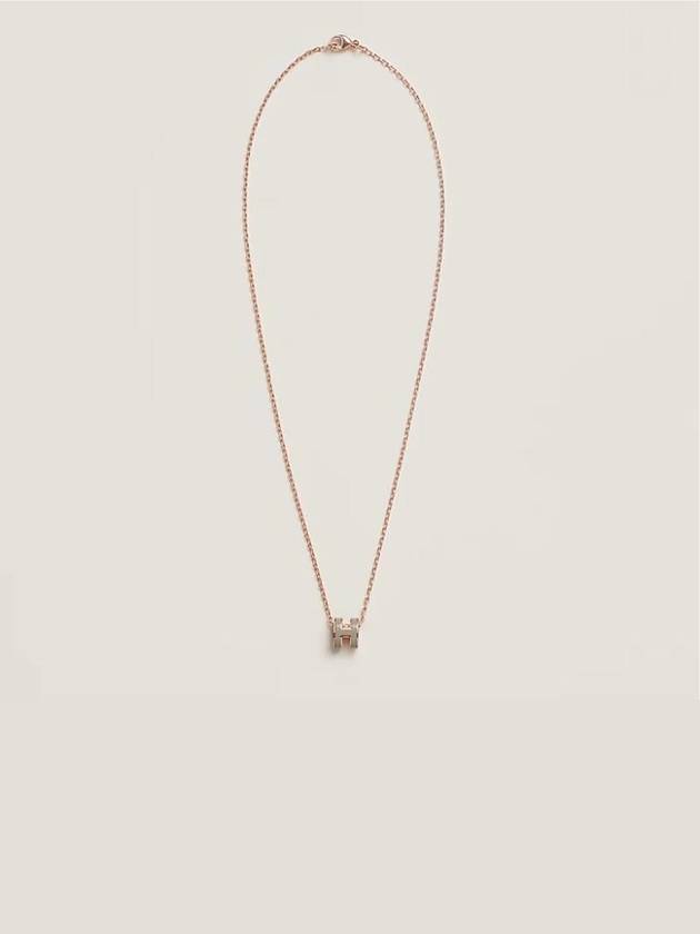 Mini Pop H Pendant Rose Gold & Marron Glace - HERMES - BALAAN 3