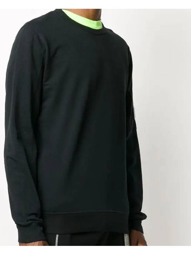 Men's Light Fleece Lens Wappen Sweatshirt Black - CP COMPANY - BALAAN.