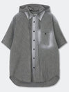 Checked Pattern Spray Hoodie Shirt_Black_W - KINETO - BALAAN 3