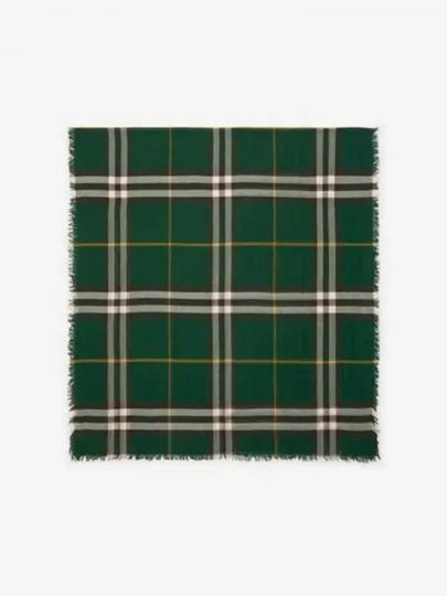 Check Print Wool Scarf Green - BURBERRY - BALAAN 2