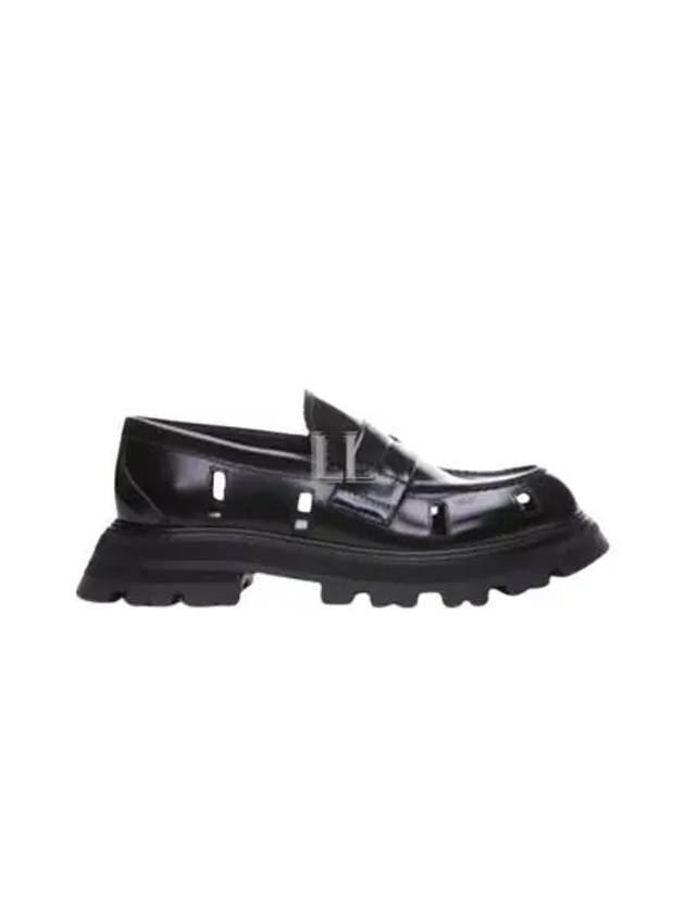 Cutout Flat Loafers Black - ALEXANDER MCQUEEN - BALAAN 2