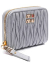 Matelasse Nappa Leather Coin Wallet Grey - MIU MIU - BALAAN 4