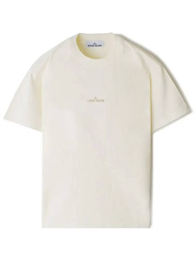 Logo Crew Neck Short Sleeve T-Shirt Ivory - STONE ISLAND - BALAAN 2