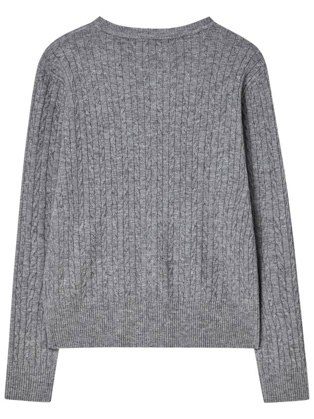 V neck cable knit pullover Melange gray - THE GREEN LAB - BALAAN 5