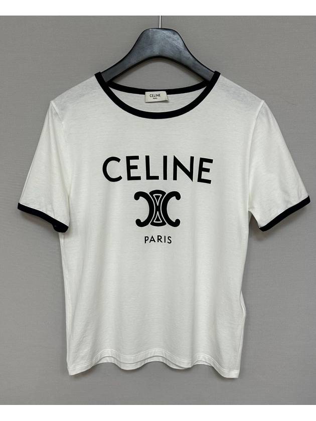 Triope Cotton Classic Short Sleeve T Shirt 66 77 - CELINE - BALAAN 1