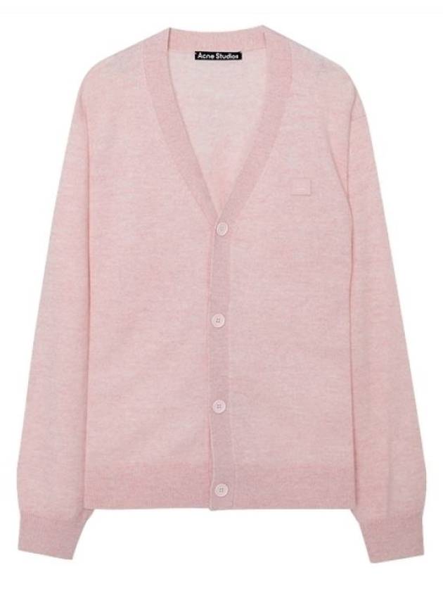 Keve Face Wool V-neck Cardigan Faded Pink Melange - ACNE STUDIOS - BALAAN 2