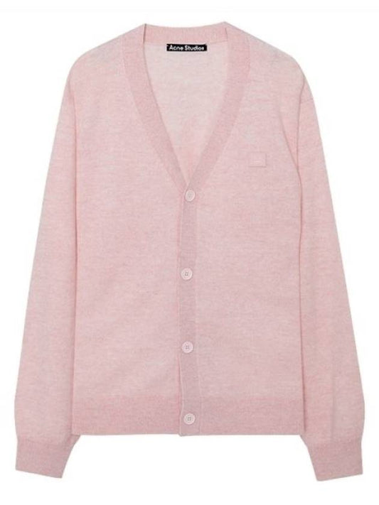 Keve Face Wool V-neck Cardigan Faded Pink Melange - ACNE STUDIOS - BALAAN 2