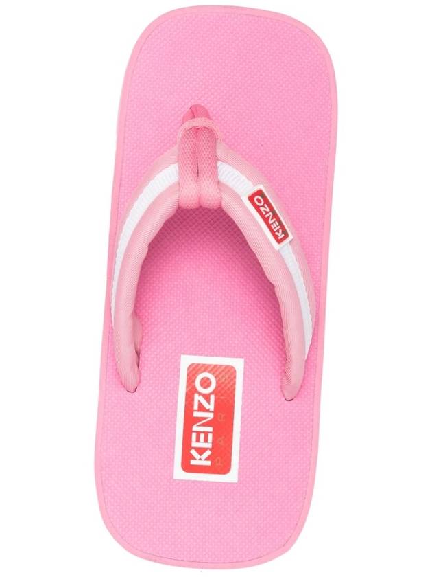 Logo Patch Striped Flip Flops Pink - KENZO - BALAAN 5