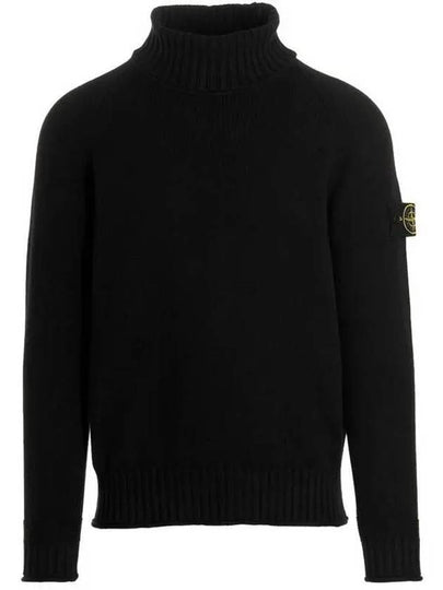 Logo Wappen Patch Cotton Turtleneck Black - STONE ISLAND - BALAAN 2