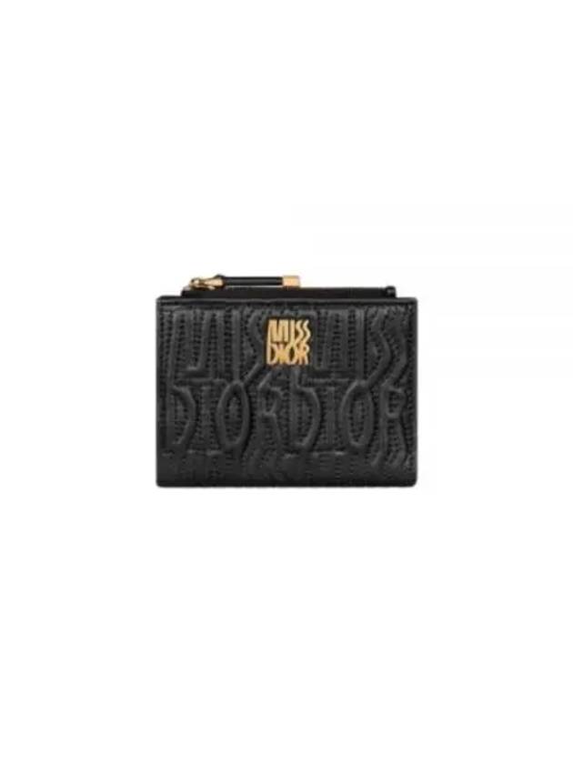 Miss Dahlia Quilted Missdior All Over Motif Lambskin Wallet Black - DIOR - BALAAN 2