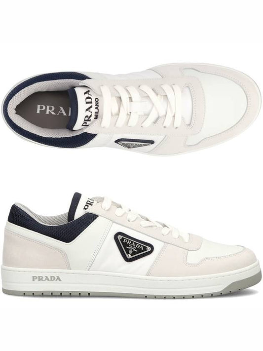 Downtown Triangle Logo Renylon Low Top Sneakers White - PRADA - BALAAN 2