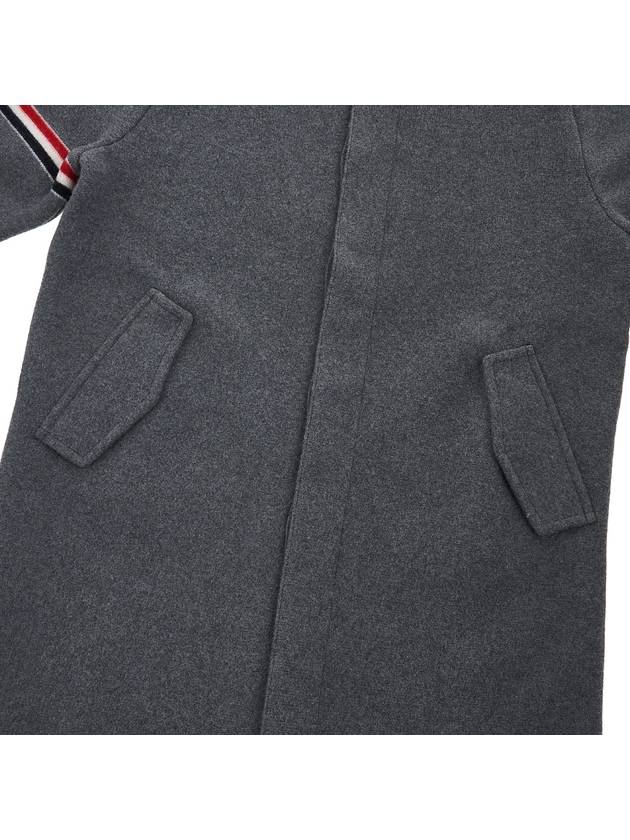 Arm Banding Striped Car Voile Wool Single Coat Grey - THOM BROWNE - BALAAN 8