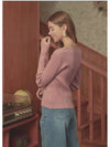 Bouquet heart neck knit pink - MICANE - BALAAN 4