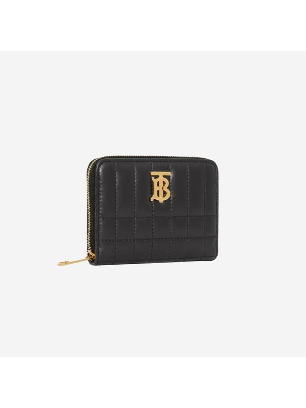 Lola Zipper Quilted Leather Half Wallet Black - BURBERRY - BALAAN 3