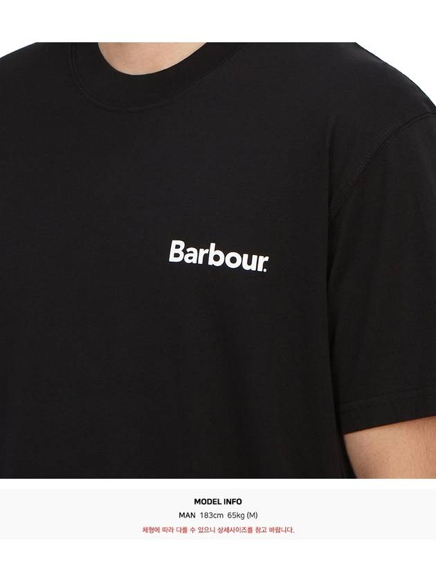 Stowell Cotton Short Sleeve T-Shirt Black - BARBOUR - BALAAN 7